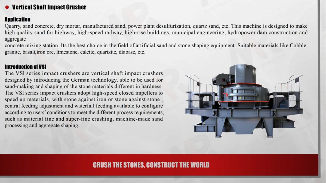 VSI 8518 90Kw Vertical Shaft Impact Crusher Building Aggregates Artificial Sand Making Machine 0