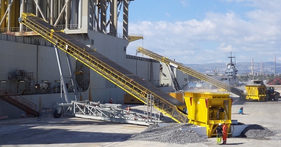 PU Shipping Heavy Duty Belt Conveyor 15Kw B1600 Sand Gravel Mobile