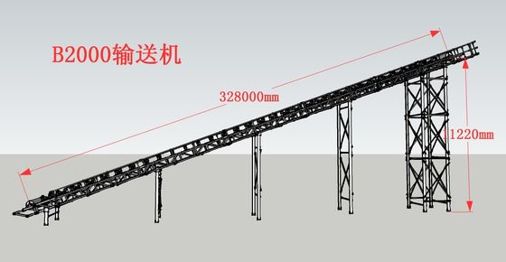 Iron Ore Transfer Belt Conveyor 200Kw 1200mm Width Mining Transportation