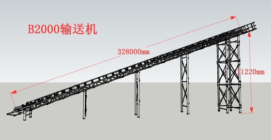 Iron Ore Transfer Belt Conveyor 200Kw 1200mm Width Mining Transportation Heat Resistant
