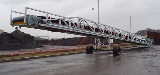 Durable Curved Mobile Belt Conveyor Rubber Dirt Sludge Ore Sand Gravel Aggregate