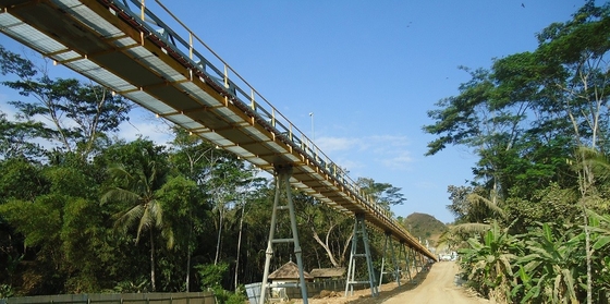 380V Coal Mine Transfer Belt Conveyor 250kW Inclined Sidewall Rubber