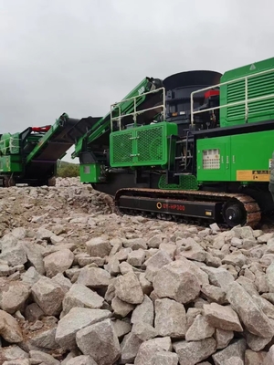 Limestone Crawler Mobile Crusher Machine , Quarry Track Portable Cone Crusher