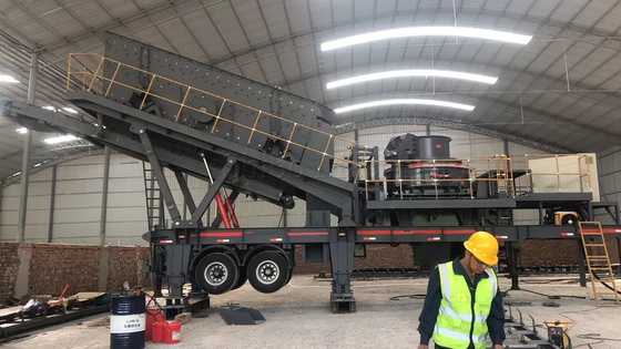 Portable Mobile Vertical Shaft Impact Crusher 250 TPH 1100r/min