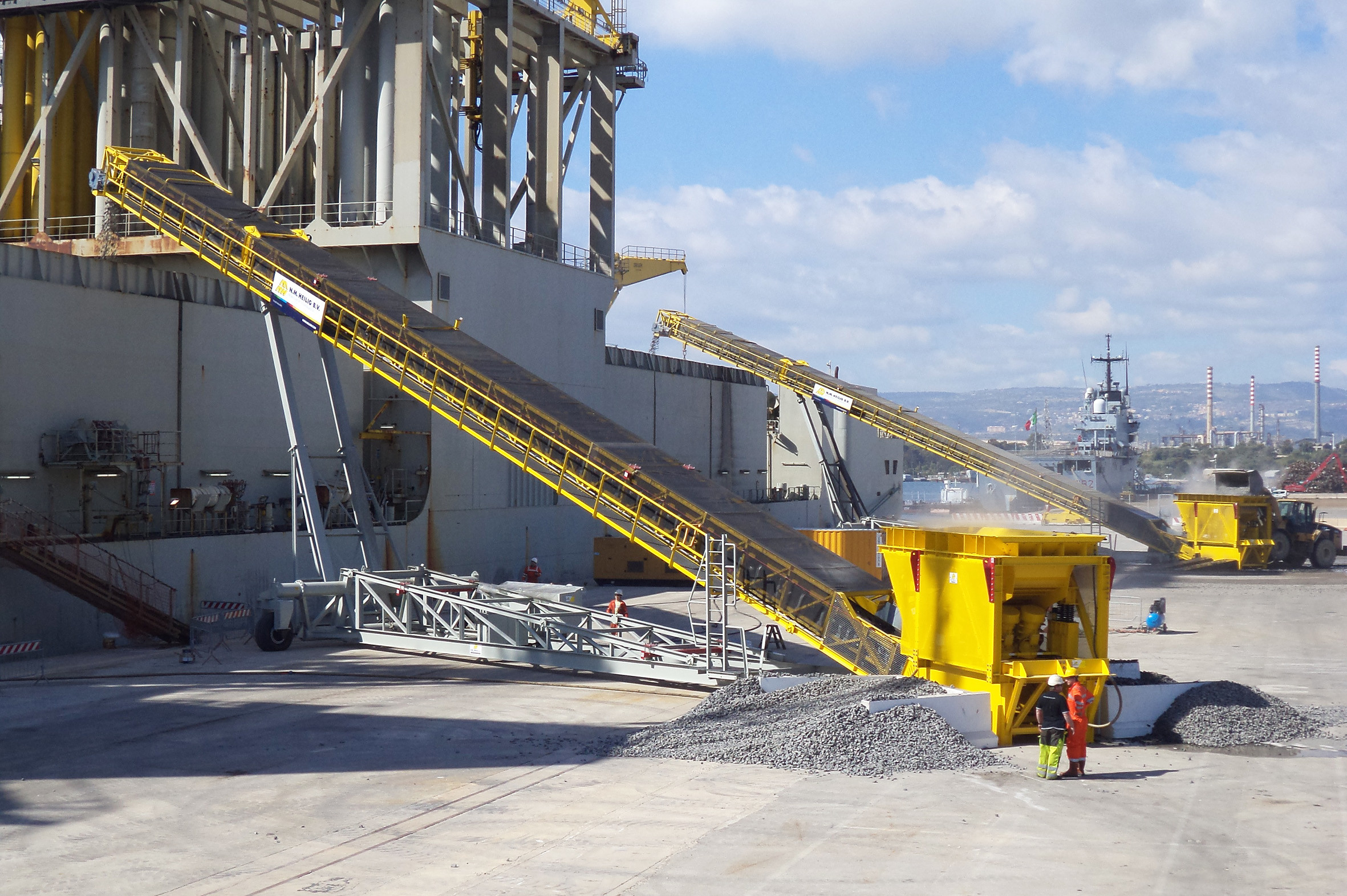 Transfer Belt Conveyor Bulk Ship Carrier Loading Unloading